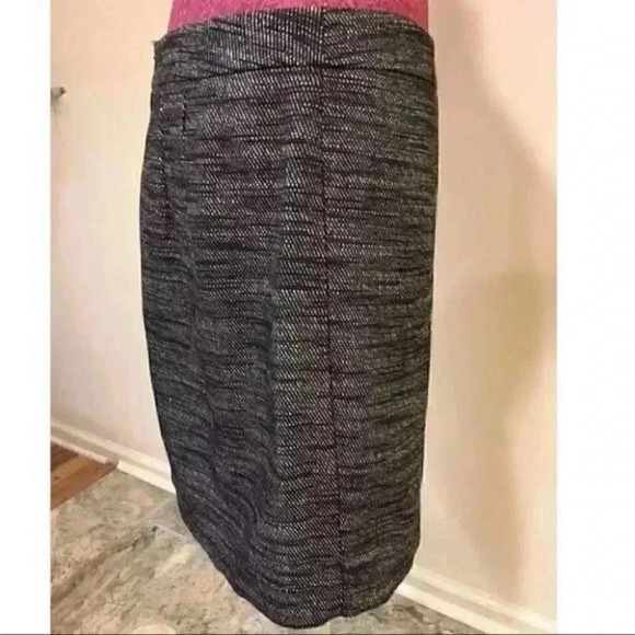 Loft Petites Womens Skirt Size 12P Black Faux Wrap - Picture 4 of 10